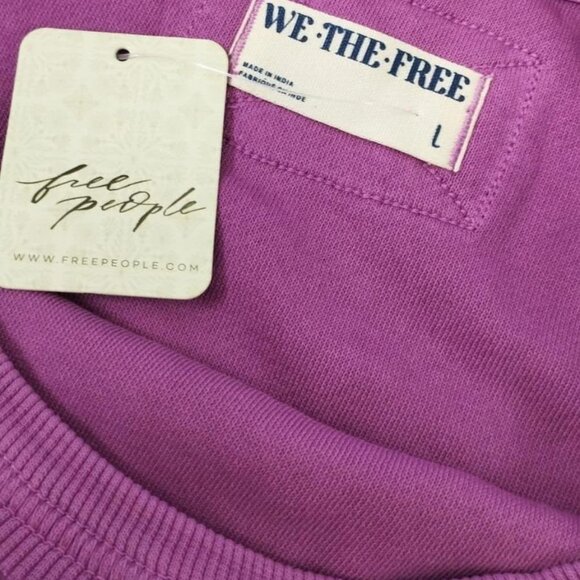 Free People We The Free Coastal Solid Crew Sweatshirt Top Oversized L NEW 274222 - Picture 8 of 8